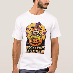 Halloween Bulldog Kürbis Nacht T-Shirt