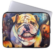 Halloween Bulldog mit Pumpkins Beängstigend Laptopschutzhülle (Vorderseite)