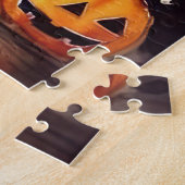 Halloween Bulldog mit Pumpkins Beängstigend Puzzle (Seite)