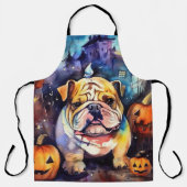 Halloween Bulldog mit Pumpkins Beängstigend Schürze (Vorderseite)