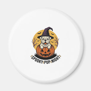 Halloween-Bulldog-Shirt mit Vintage-Kürbis-Hund A Magnet