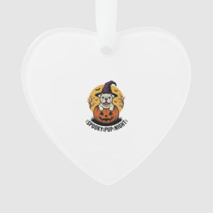 Halloween-Bulldog-Shirt mit Vintage-Kürbis-Hund A Ornament