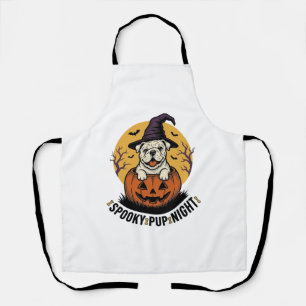 Halloween-Bulldog-Shirt mit Vintage-Kürbis-Hund A Schürze