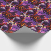 Halloween Bulldog Vampire Pumpkins Beängstigend Geschenkpapier (Ecke)