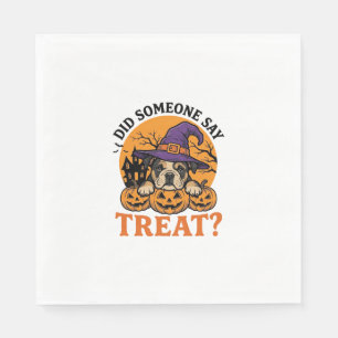 Halloween Bulldogge Hexe Hund Leckerli Vintage-Shi Serviette