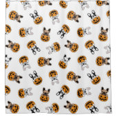 Halloween Bulldogs Pattern Duschvorhang (Vorderseite)