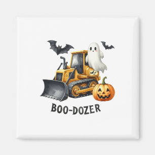 Halloween Bulldozer Bau Trucks Ghost Hall Magnet