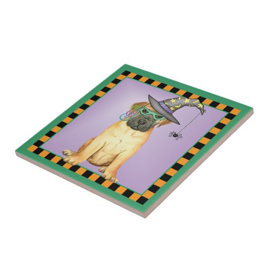 Halloween Bullmastiff Keramik Tile Fliese (Seite)