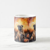 Halloween Bullmastiff mit Pumpkins Beängstigend Kaffeetasse (Mittel)