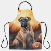 Halloween Bullmastiff mit Pumpkins Beängstigend Schürze (Vorderseite)