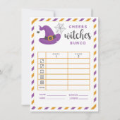 Halloween Bunco card Cheers Hexen 2 Runden Einladung (Rückseite)