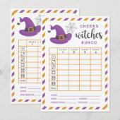 Halloween Bunco Karte Cheers Hexen Oktober Thema (Vorne/Hinten)