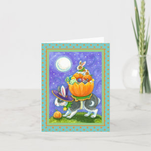 HALLOWEEN BUNNEN, KANDKORN, FARBENFARBIG FEIERTAGSKARTE