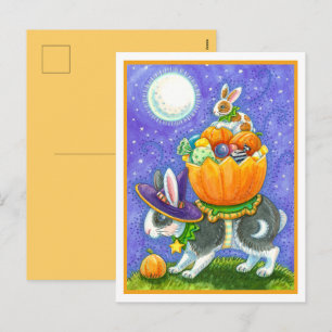 HALLOWEEN BUNNEN, KANDKORN, FARBENFARBIG FEIERTAGSPOSTKARTE