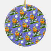 HALLOWEEN BUNNEN, KANDKORN, FARBENFARBIG KERAMIK ORNAMENT (Hinten)