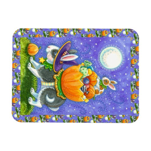 HALLOWEEN BUNNEN, KANDKORN, FARBENFARBIG MAGNET (Horizontal)