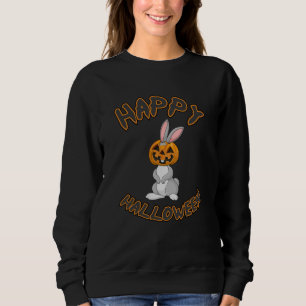 Halloween Bunny Rabbit Pumpkin Horror Geschenk Ide Sweatshirt