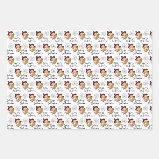 Halloween Bunny Wrapping Paper Flat Sheet Set 3 Geschenkpapier Set (Vorderseite)