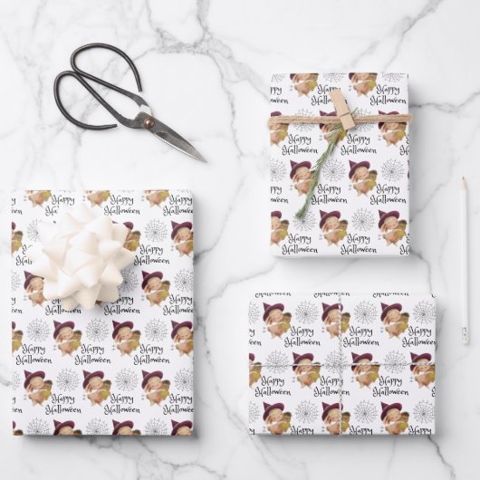 Halloween Bunny Wrapping Paper Flat Sheet Set 3 Geschenkpapier Set (Vorderseite)