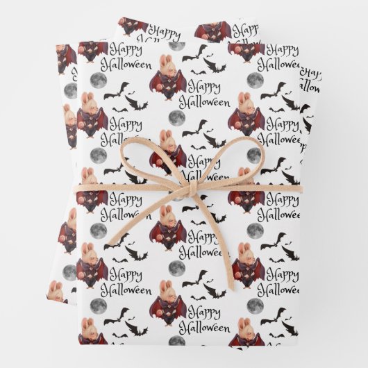 Halloween Bunny Wrapping Paper Flat Sheet Set 3 Geschenkpapier Set (Beispiel)