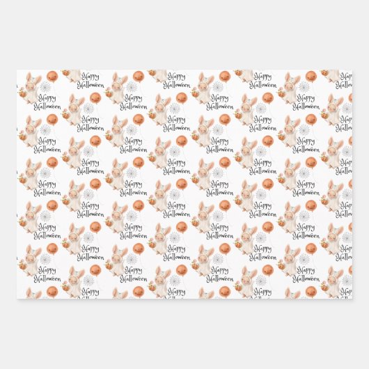 Halloween Bunny Wrapping Paper Sheets Geschenkpapier Set (Vorderseite)