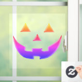 Halloween buntes Nebel lila Kürbislaterne Spaß Fensteraufkleber (Zuhause)