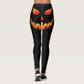 Halloween Burning Pumpkin Face Leggings (Rückseite)