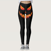Halloween Burning Pumpkin Face Leggings (Vorderseite)