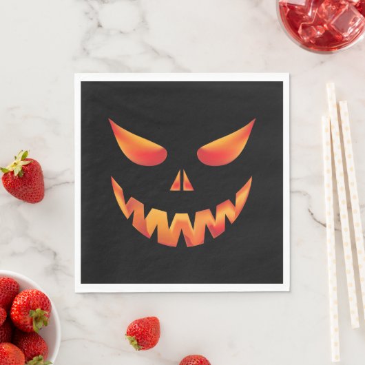Halloween Burning Pumpkin Face Serviette (Beispiel)