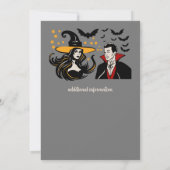 Halloween-Bürofeier Dracula Hexe Einladung (Rückseite)