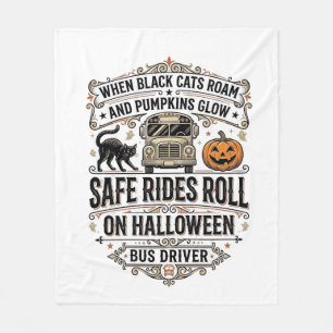 Halloween-Busfahrer Gruseliges Vintage-Stickerei-S Fleecedecke