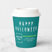 Halloween Business Aquamarin Paper Cup Pappbecher (Rückseite)