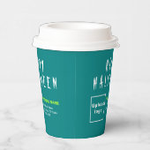 Halloween Business Aquamarin Paper Cup Pappbecher (Rechts)