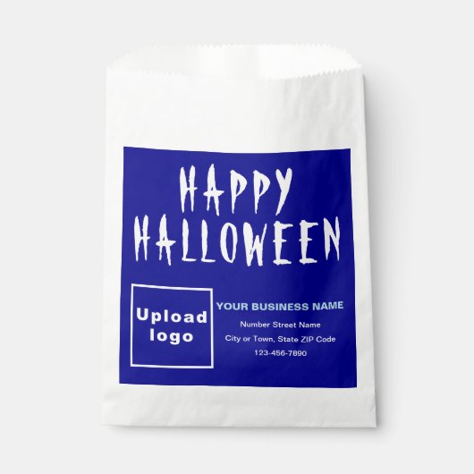 Halloween Business Blue Background Paper Bag Geschenktütchen (Vorderseite)