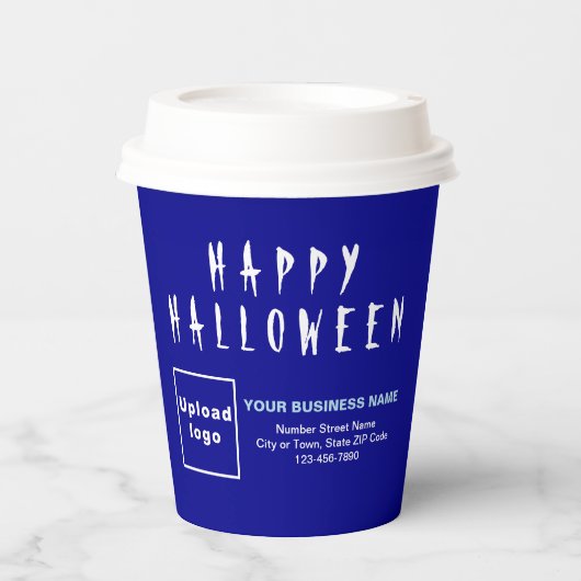 Halloween Business Blue Paper Cup Pappbecher (Vorderseite)