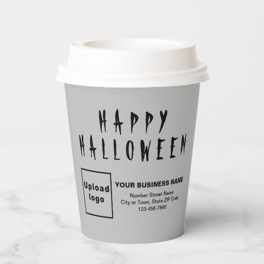 Halloween Business Gray Cup Pappbecher (Rückseite)