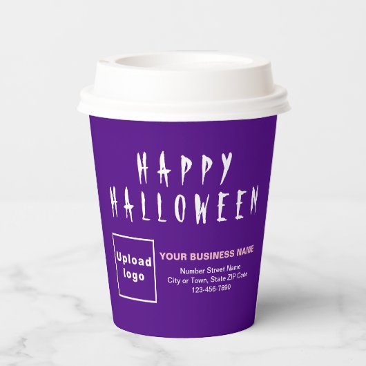 Halloween Business Lila Paper Cup Pappbecher (Rückseite)