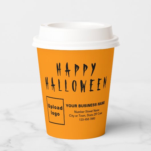 Halloween Business Orange Paper Cup Pappbecher (Rückseite)