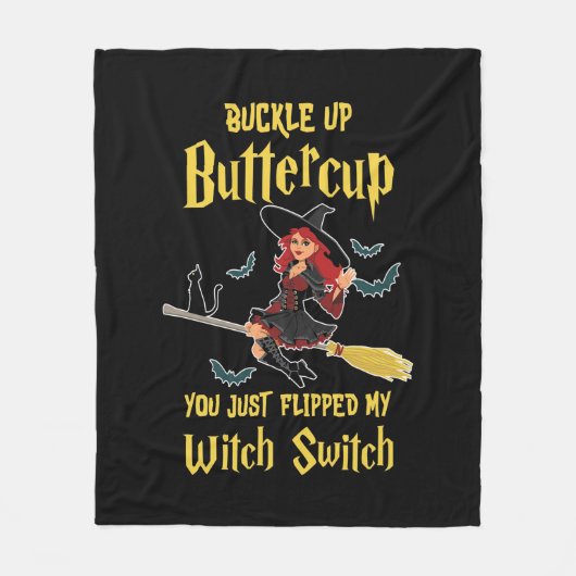 Halloween Buttercup Hexenschalter Fleecedecke (Vorderseite)