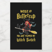 Halloween Buttercup Hexenschalter Weinetikett (Einzelnes Label)