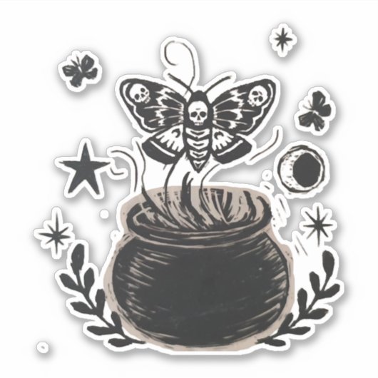 Halloween-Butterfly Aufkleber (Vorderseite)