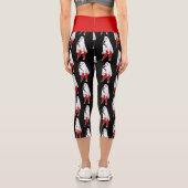 halloween Button bis Geist rote Lippen Capri Leggings (Rückseite)