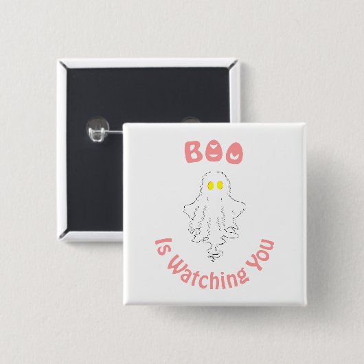 Halloween Button | Boo beobachtet dich (Vorne & Hinten)