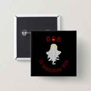 Halloween-Button   Buh beobachtet dich Button