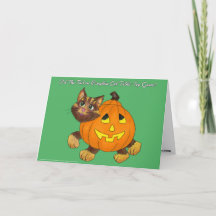 Halloween Button Die Grußkarte des Schwanzes