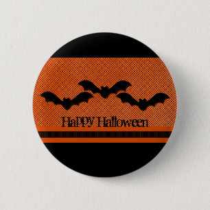 Halloween-Button für Schwarze Fledermäuse, Orange Button