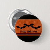 Halloween-Button für Schwarze Fledermäuse, Orange Button (Vorne & Hinten)