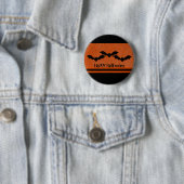 Halloween-Button für Schwarze Fledermäuse, Orange Button (Beispiel)