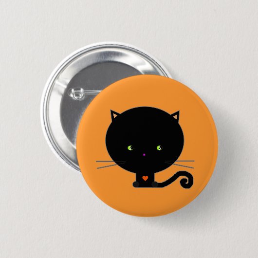 Halloween Button Kawaii Cat (Vorne & Hinten)