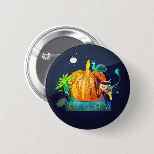 Halloween Button — Pumpkin Whispers & Animals (Vorne & Hinten)
